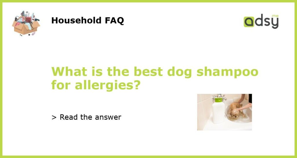 What is the best dog shampoo for allergies?