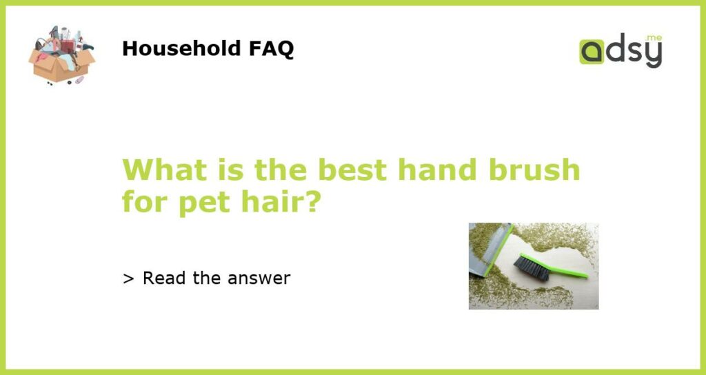 What is the best hand brush for pet hair featured