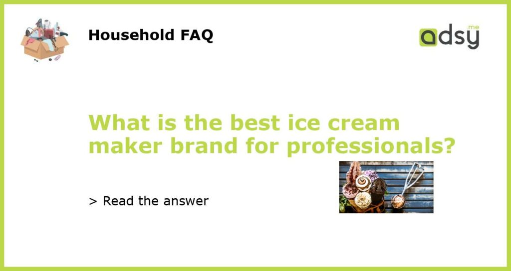 What is the best ice cream maker brand for professionals featured