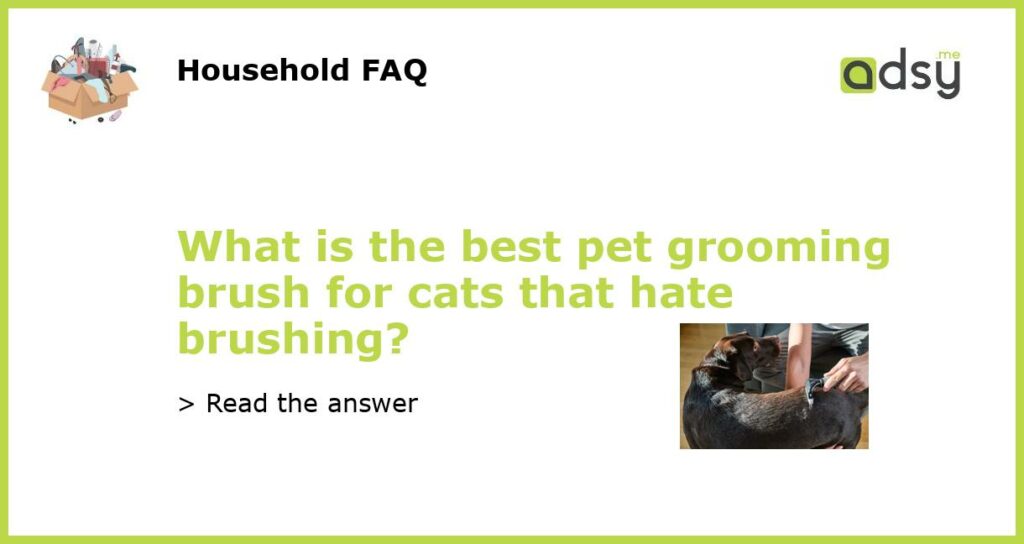 What is the best pet grooming brush for cats that hate brushing?