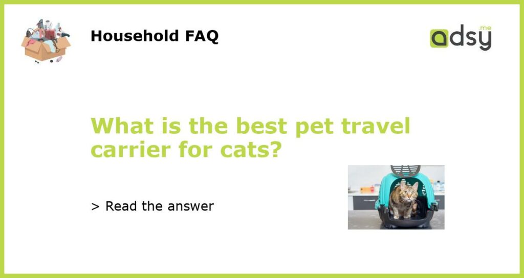 What is the best pet travel carrier for cats featured