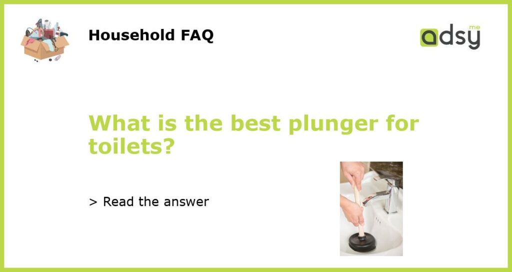 What is the best plunger for toilets featured