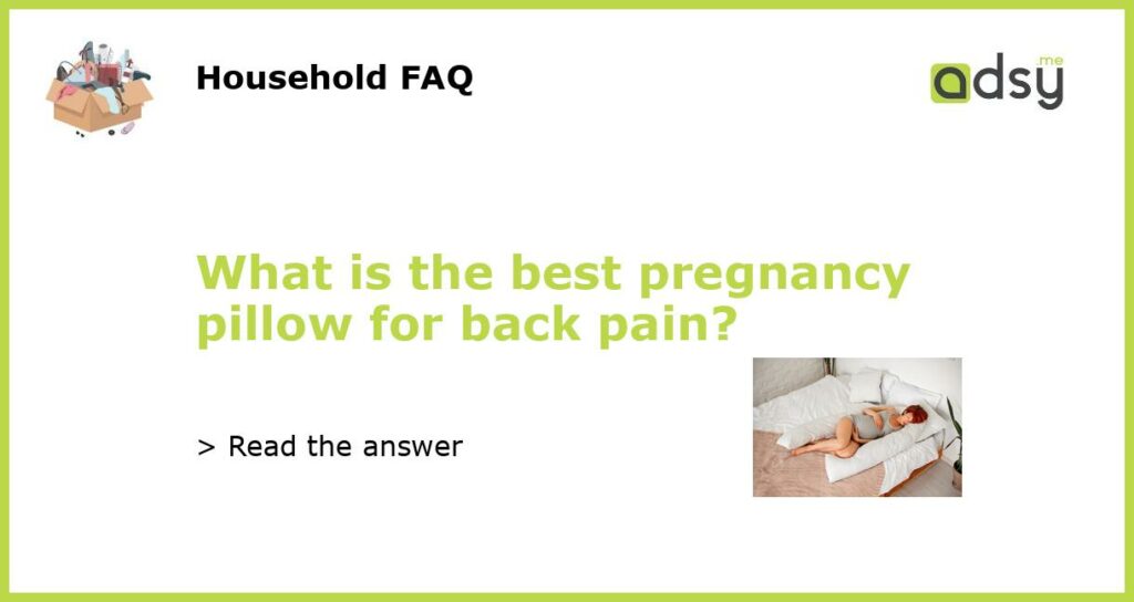 What is the best pregnancy pillow for back pain?