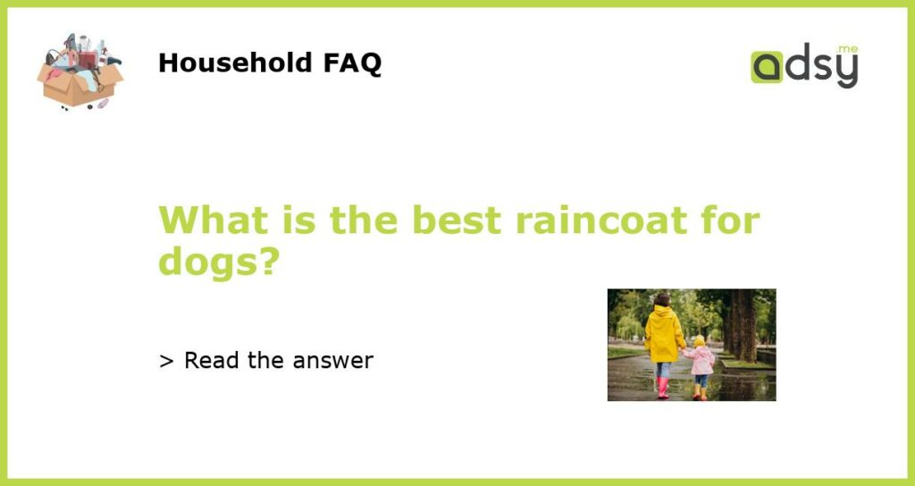 What is the best raincoat for dogs?