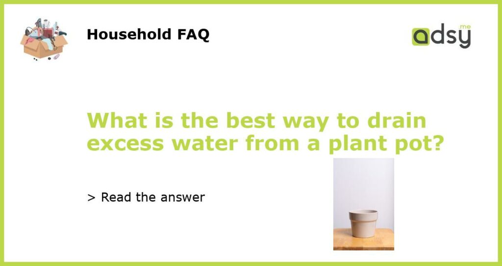 What is the best way to drain excess water from a plant pot?