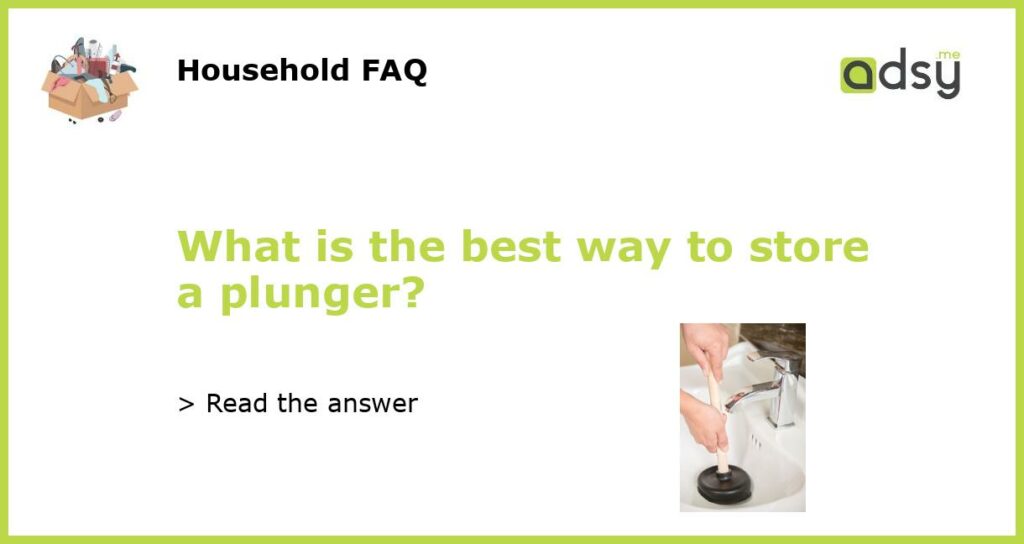 What is the best way to store a plunger?