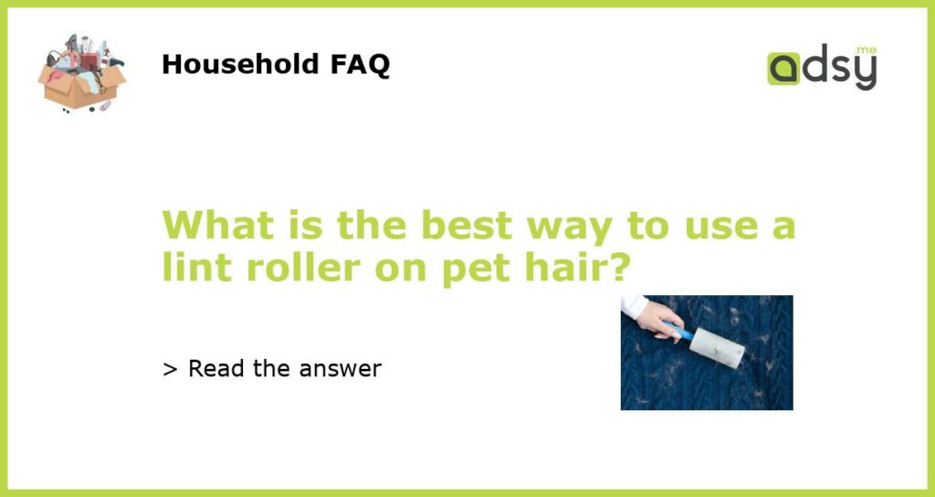 What is the best way to use a lint roller on pet hair featured