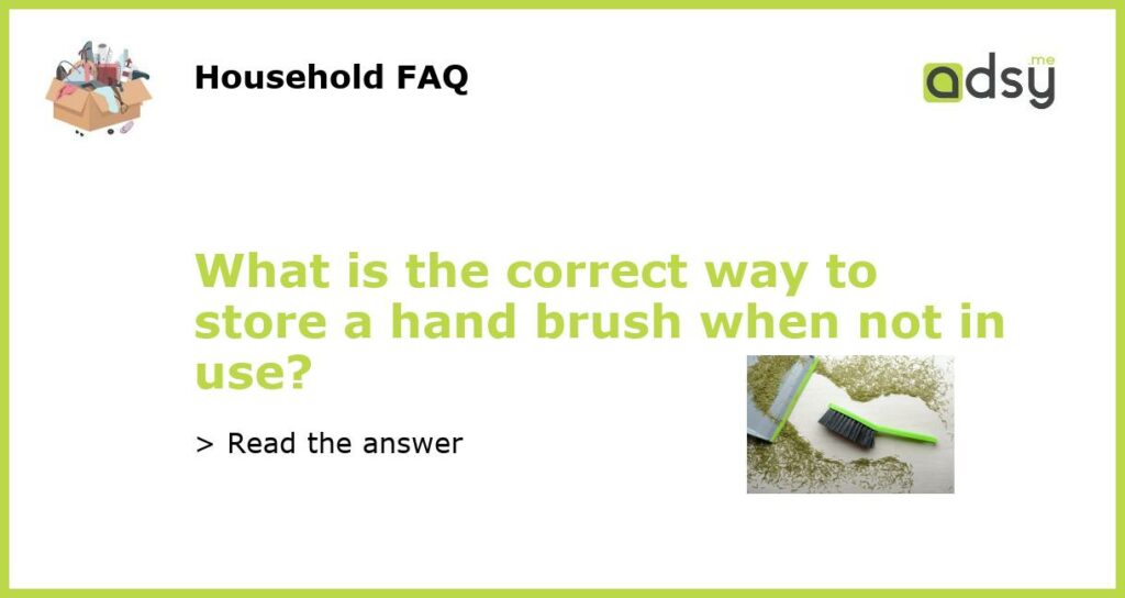 What is the correct way to store a hand brush when not in use featured