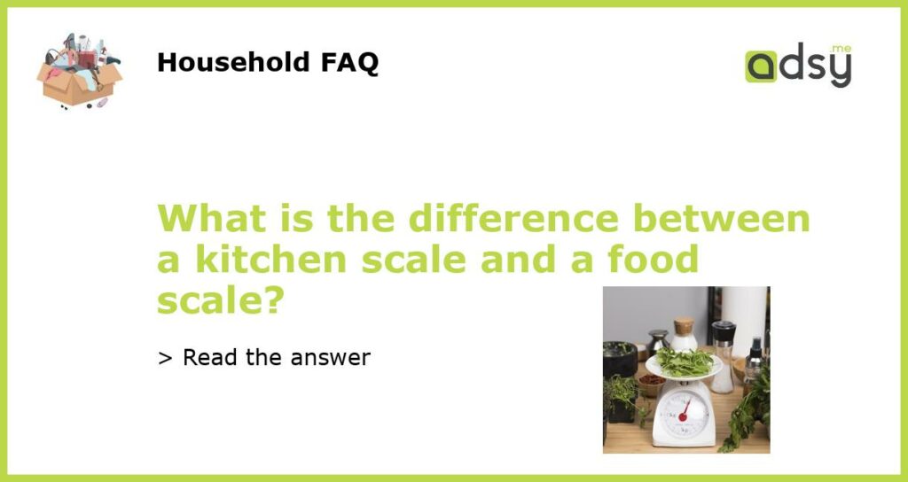 What is the difference between a kitchen scale and a food scale?