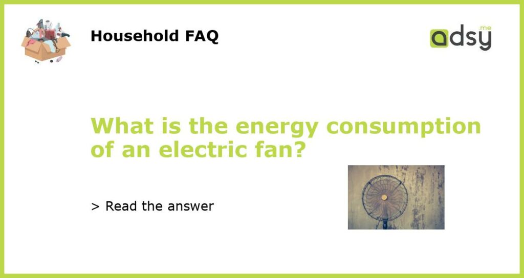 What is the energy consumption of an electric fan featured