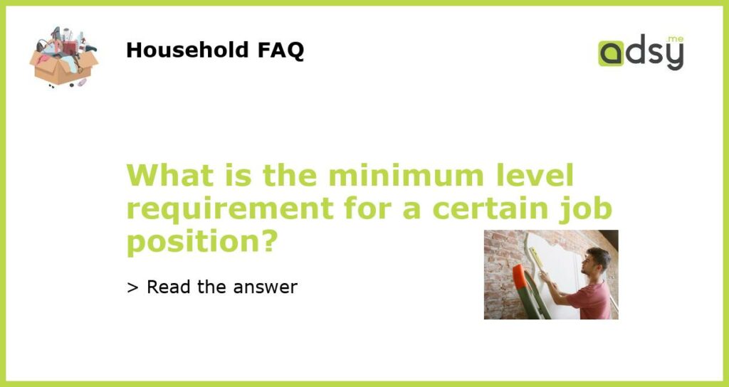 What is the minimum level requirement for a certain job position featured
