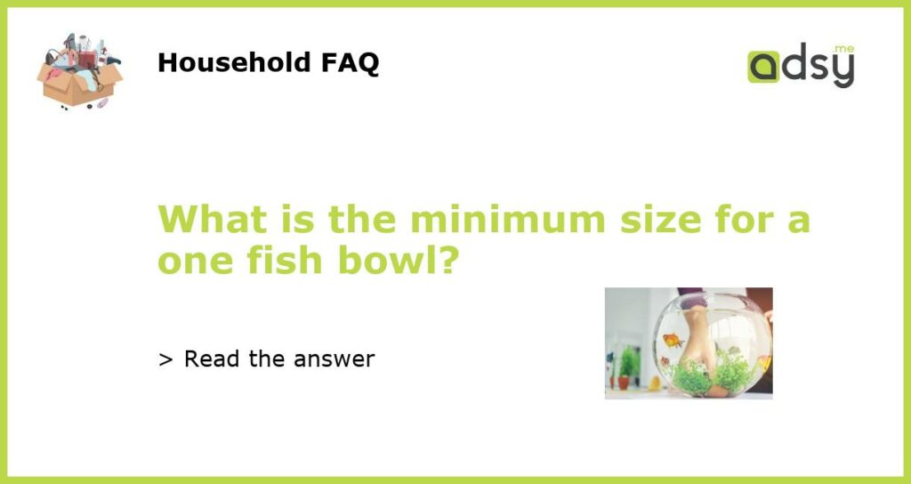 What is the minimum size for a one fish bowl featured