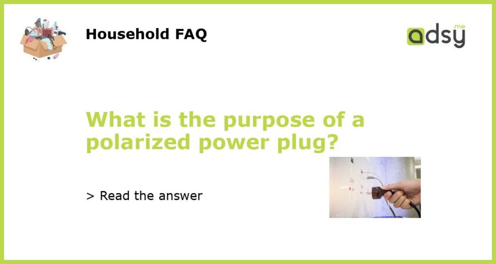 What is the purpose of a polarized power plug?