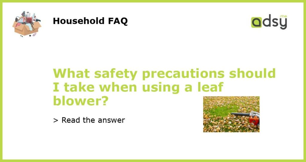 What safety precautions should I take when using a leaf blower featured