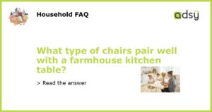 What type of chairs pair well with a farmhouse kitchen table featured