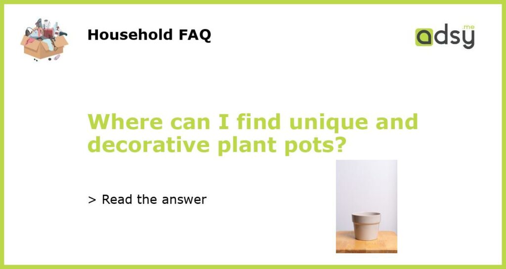 Where can I find unique and decorative plant pots featured