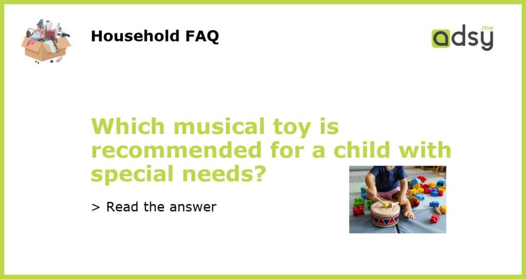 Which musical toy is recommended for a child with special needs featured