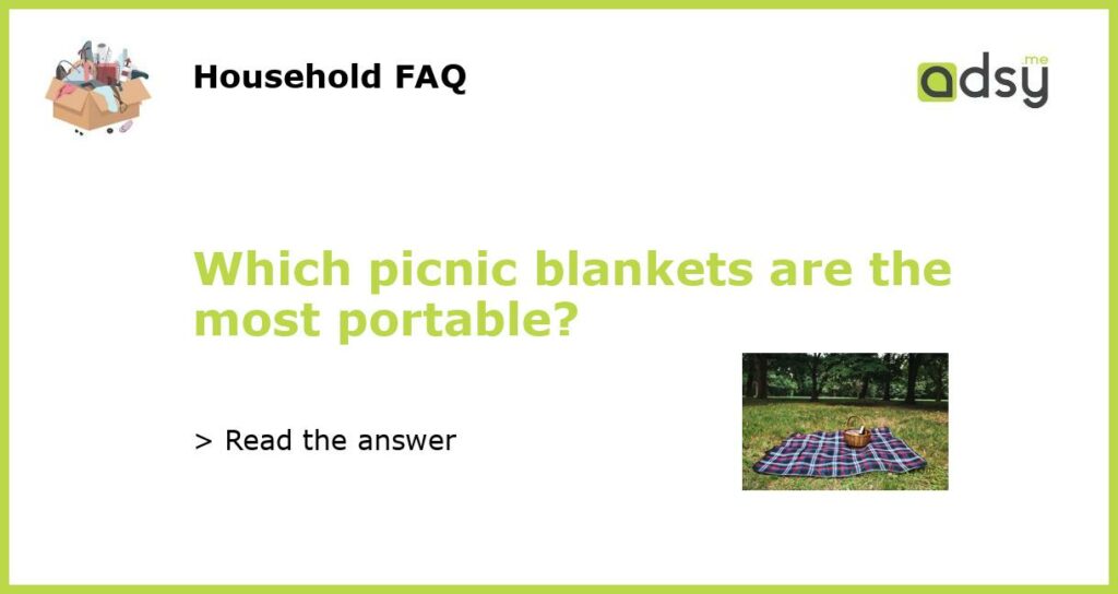 Which picnic blankets are the most portable featured