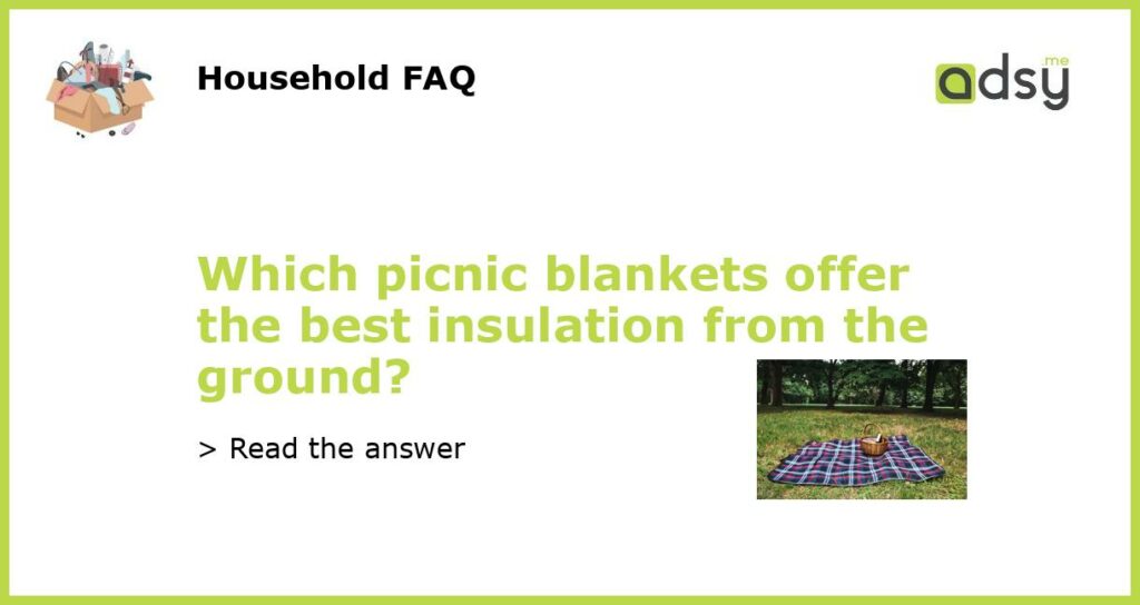 Which picnic blankets offer the best insulation from the ground featured