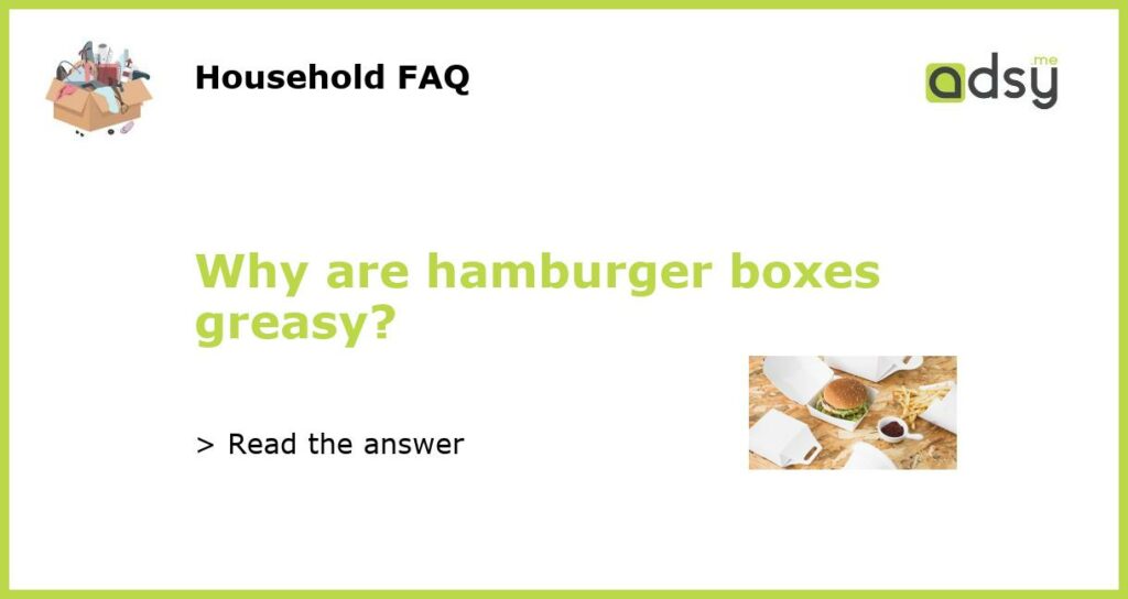 Why are hamburger boxes greasy featured