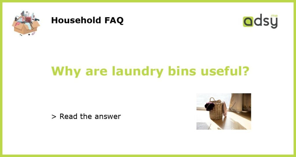 Why are laundry bins useful featured