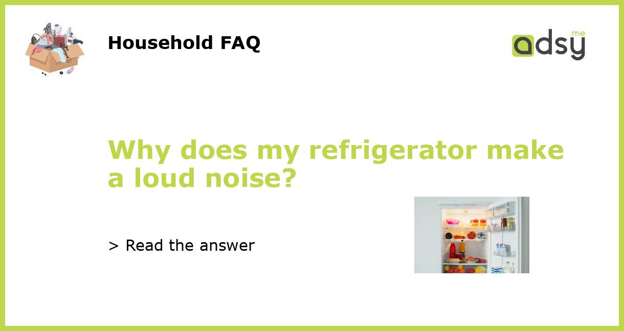 Why does my refrigerator make a loud noise?