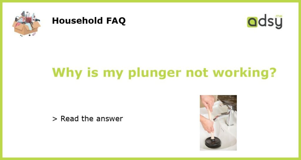 Why is my plunger not working featured