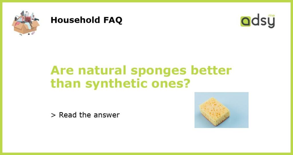 Are natural sponges better than synthetic ones featured