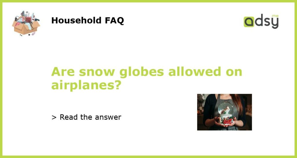 Are snow globes allowed on airplanes featured