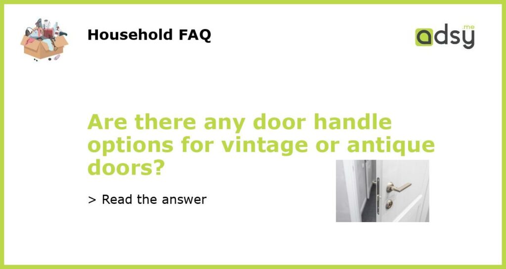 Are there any door handle options for vintage or antique doors featured