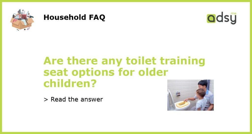 Are there any toilet training seat options for older children featured