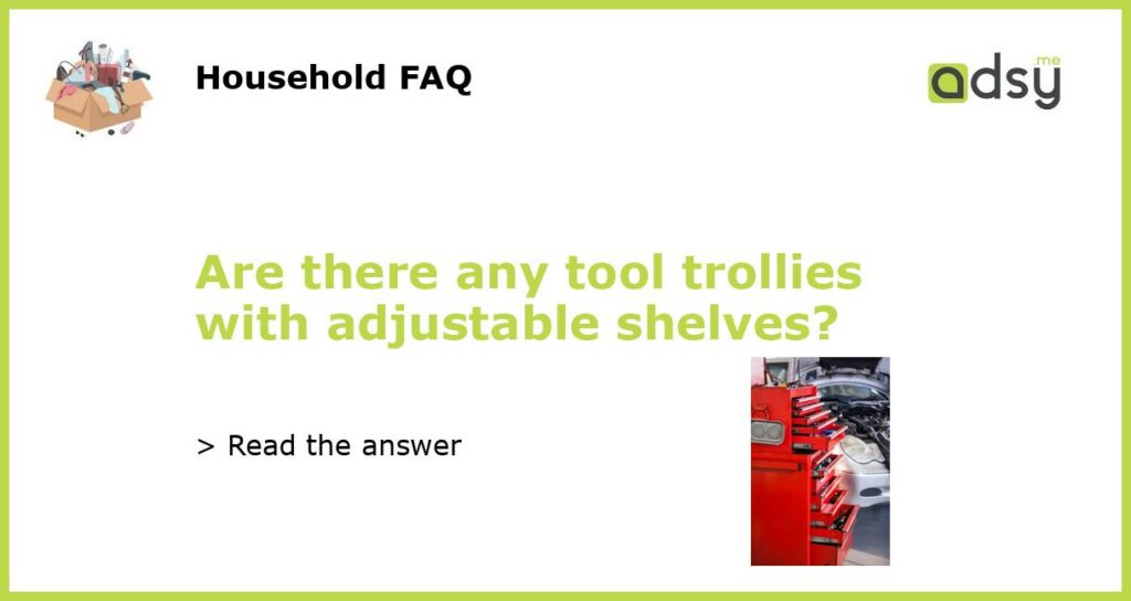 Are there any tool trollies with adjustable shelves featured