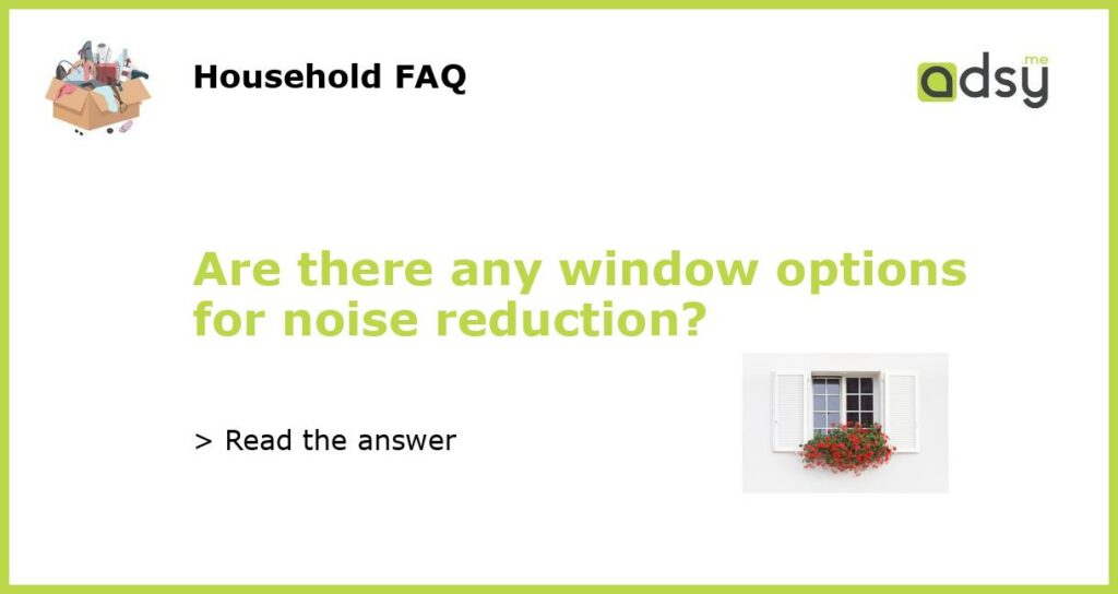 Are there any window options for noise reduction featured