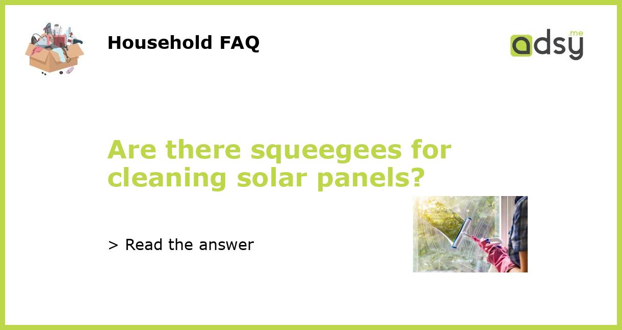 Are there squeegees for cleaning solar panels?