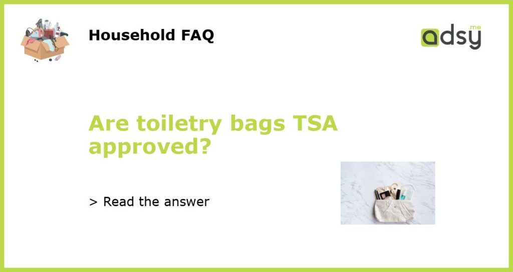 Are toiletry bags TSA approved featured