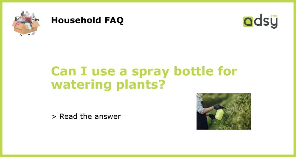 Can I use a spray bottle for watering plants featured