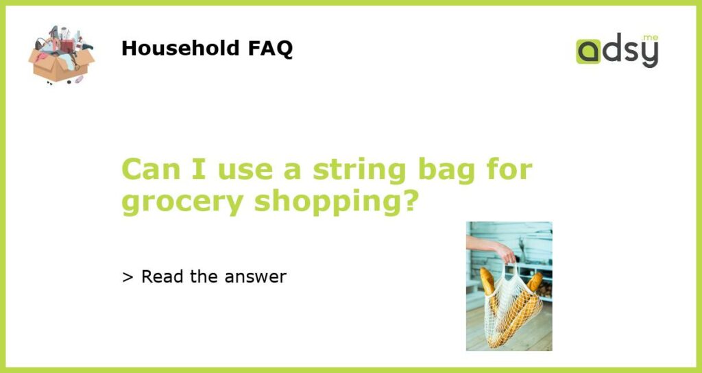 Can I use a string bag for grocery shopping featured