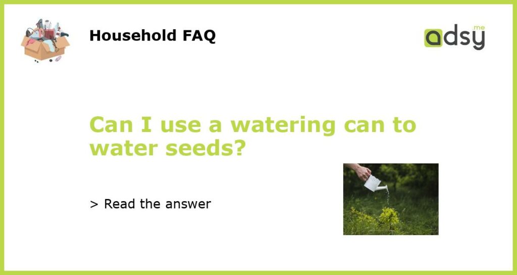Can I use a watering can to water seeds featured