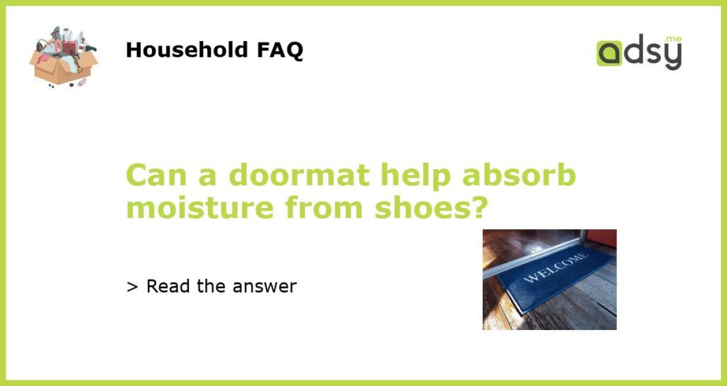 Can a doormat help absorb moisture from shoes featured