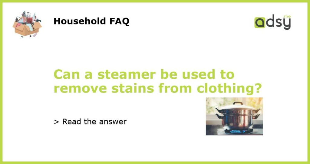 Can a steamer be used to remove stains from clothing featured