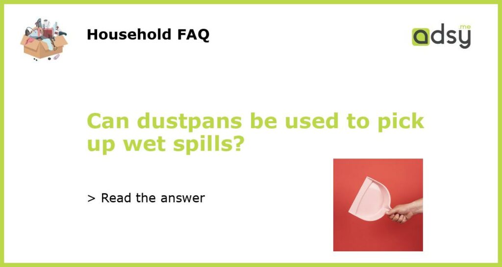 Can dustpans be used to pick up wet spills?