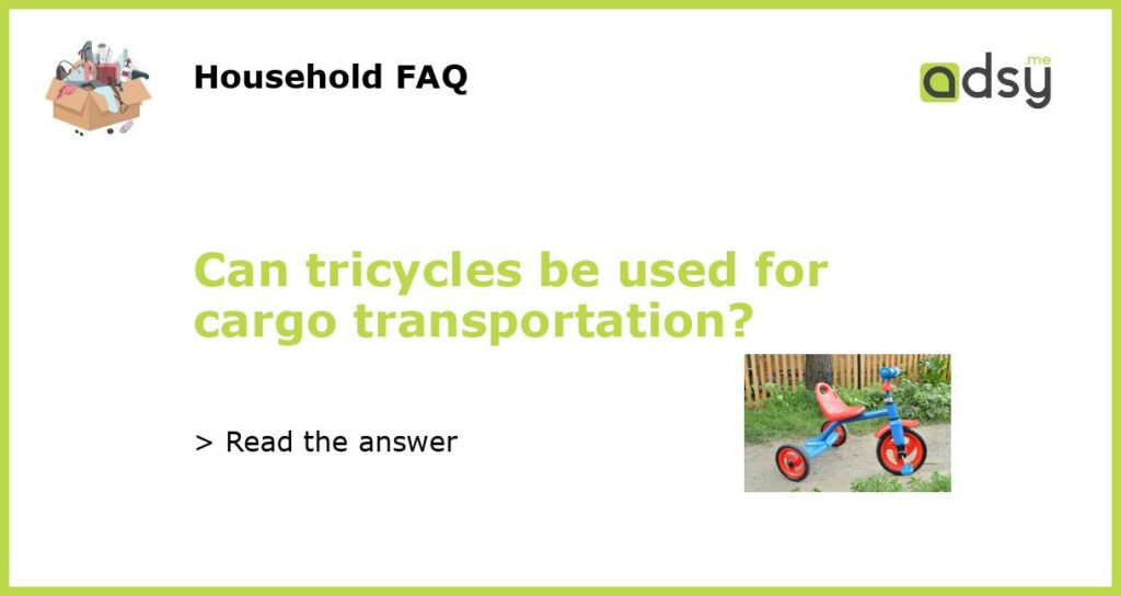 Can tricycles be used for cargo transportation featured
