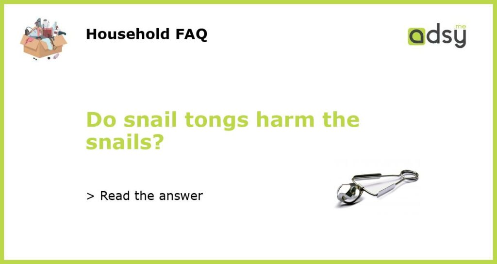 Do snail tongs harm the snails featured