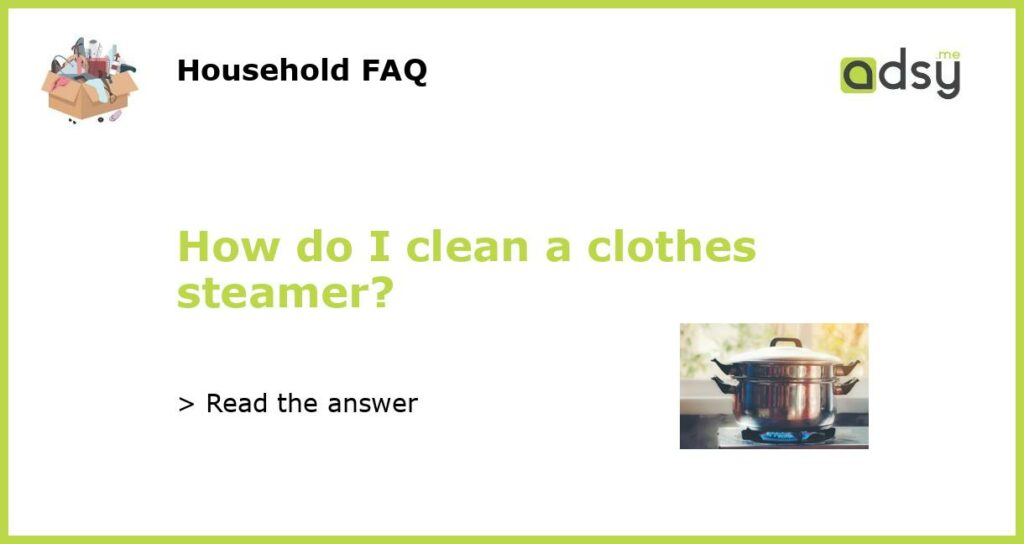 How do I clean a clothes steamer featured