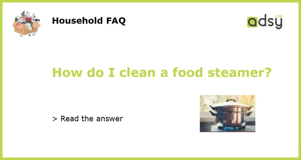 How do I clean a food steamer featured