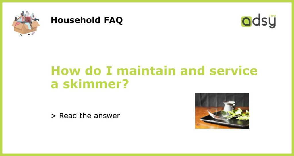 How do I maintain and service a skimmer featured