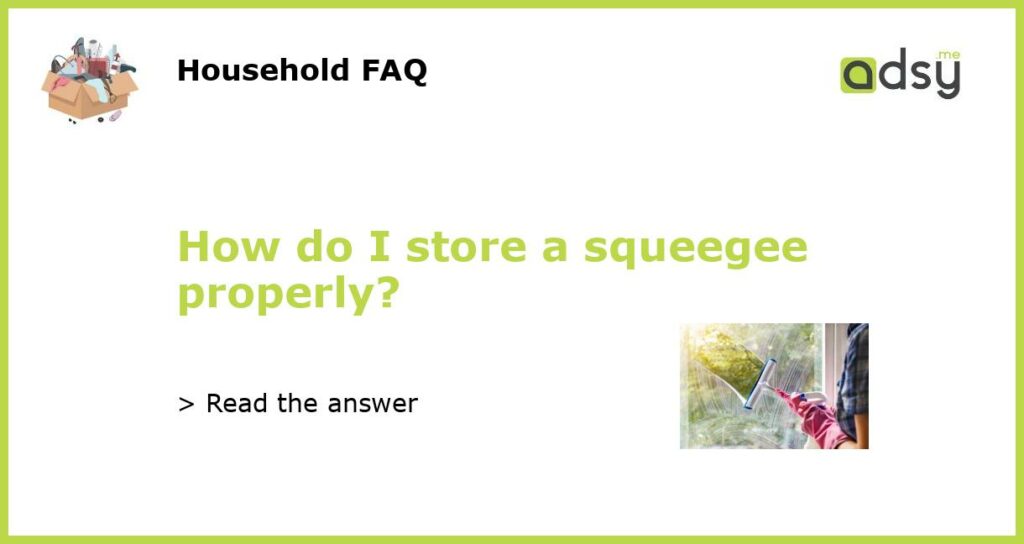 How do I store a squeegee properly featured