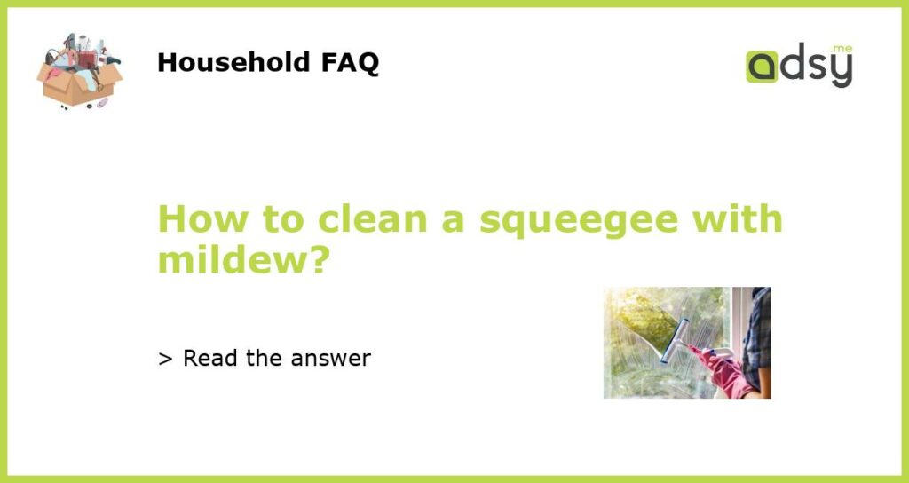 How to clean a squeegee with mildew featured