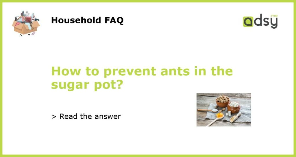 How to prevent ants in the sugar pot featured