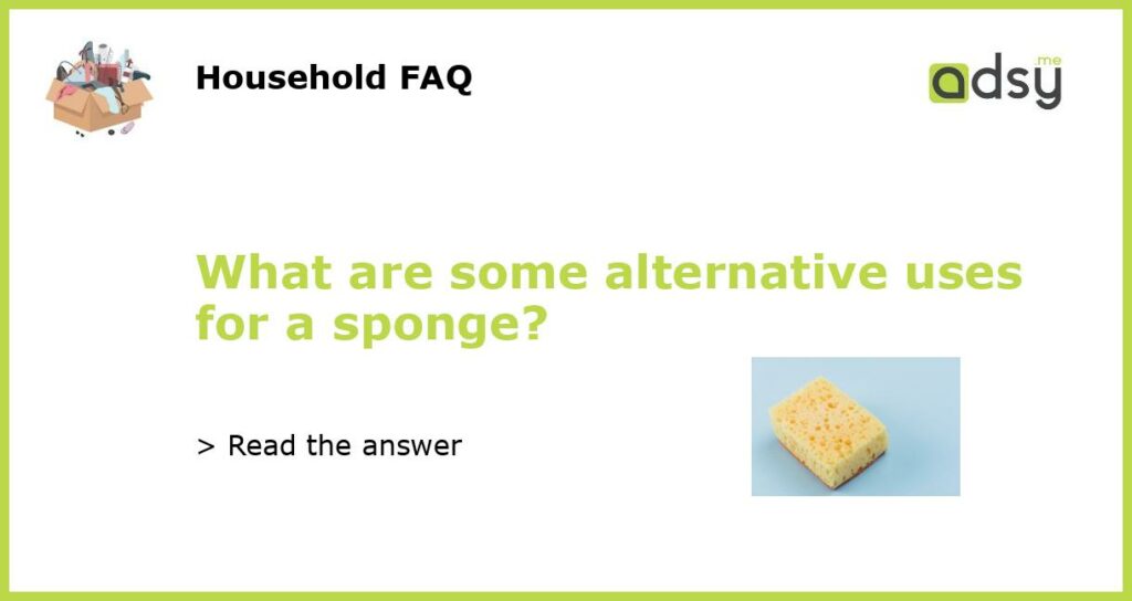 What are some alternative uses for a sponge?
